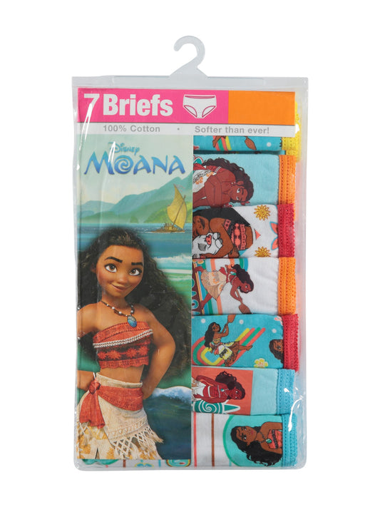 Disney Moana Girls 7-Pack Briefs – Soft Cotton Character Underwear