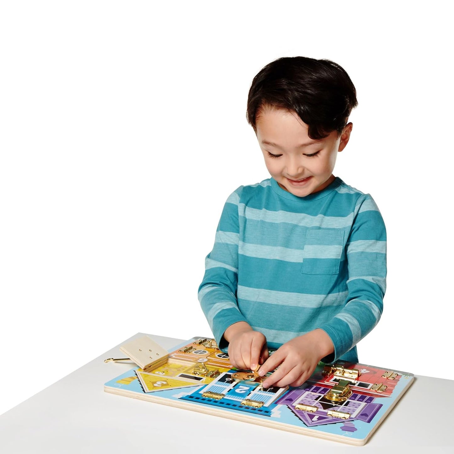 Melissa & Doug Latches Board Wooden Activity Toy with Doors & Locks