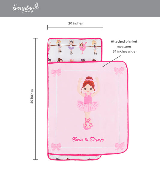Everyday Kids Toddler Nap Mat with Pillow- Born to Dance