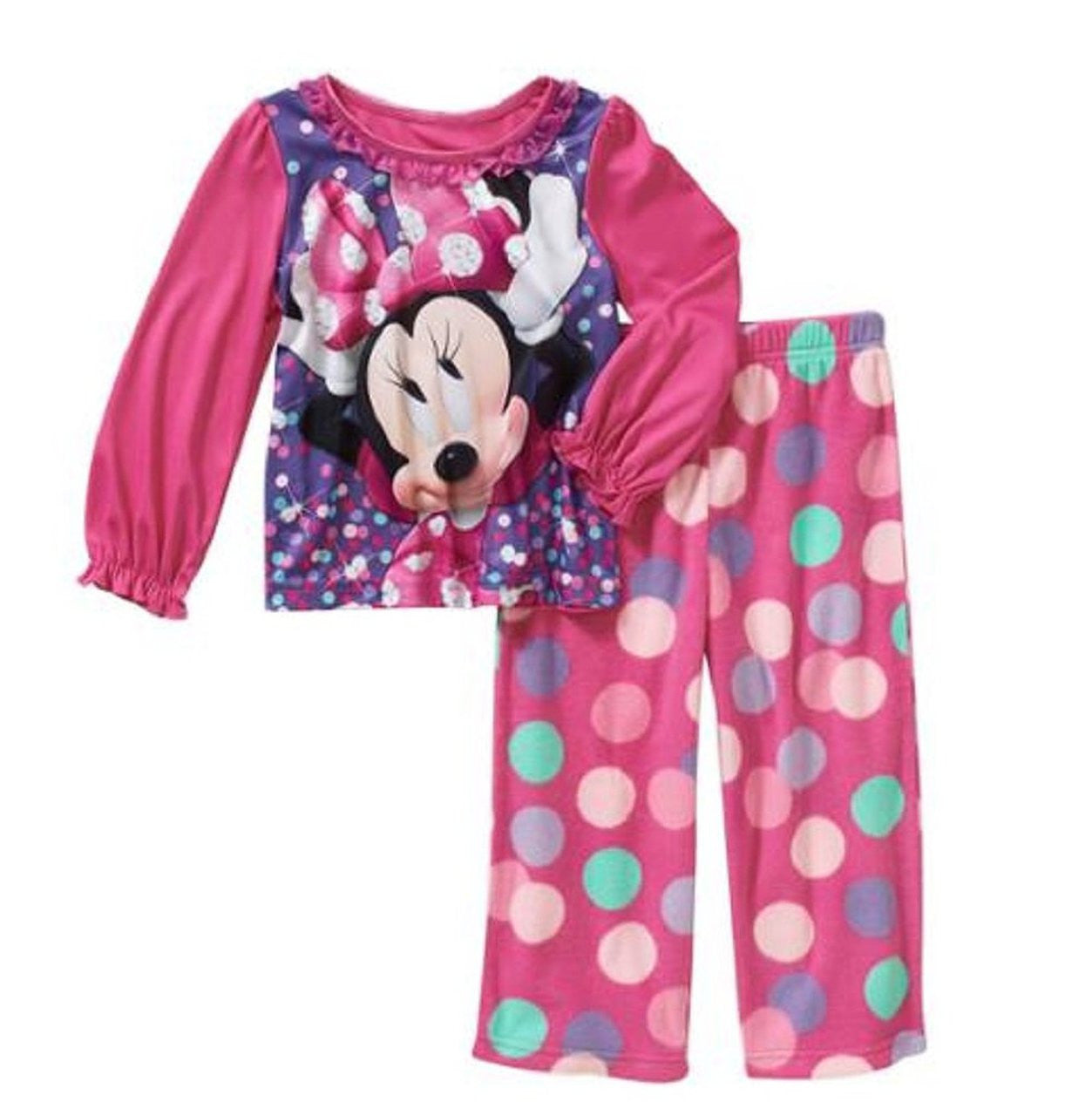 Disney Minnie Mouse Baby Girls Toddler 2-Pc Fleece Pajama Set, 5T