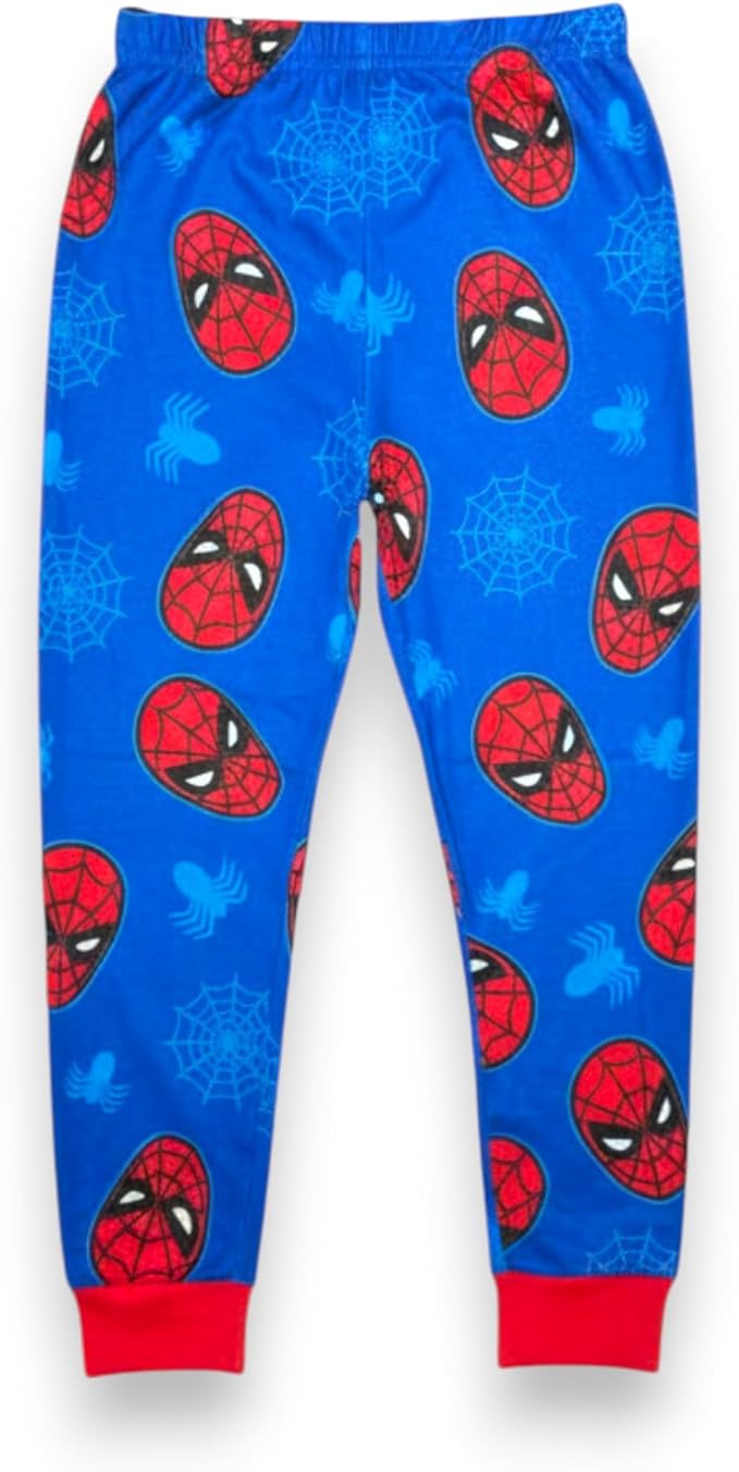 Marvel Spider-Man Boys 2-Piece Pajama Set, Short Sleeve T-Shirt and Pants Sleepwear Pack, Blue and Red