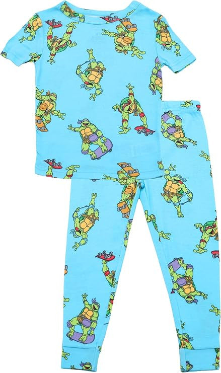 Ninja Turtle Boys 4 Piece Snug Fit Pajama Set