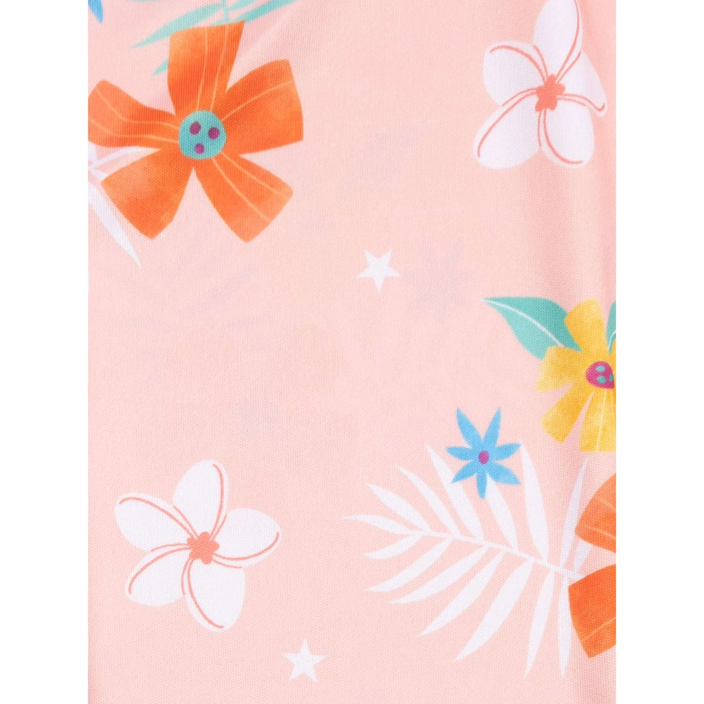 Disney Moana Girls 2-Piece Pajama Set, Short Sleeve Graphic Tee and Matching Tropical Print Pants, Teal and Coral