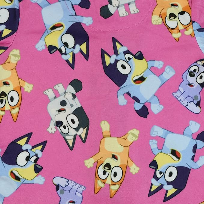 Bluey Toddler Girls Pink Button-Front Pajama Set with Long Sleeves and Pants, Character Print, Sizes 2T 3T 4T