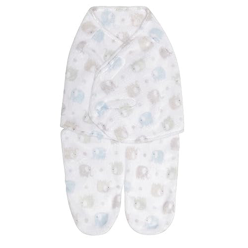 Baby Travel Swaddle Blue and Gray Elephant, Size 0-3 Months