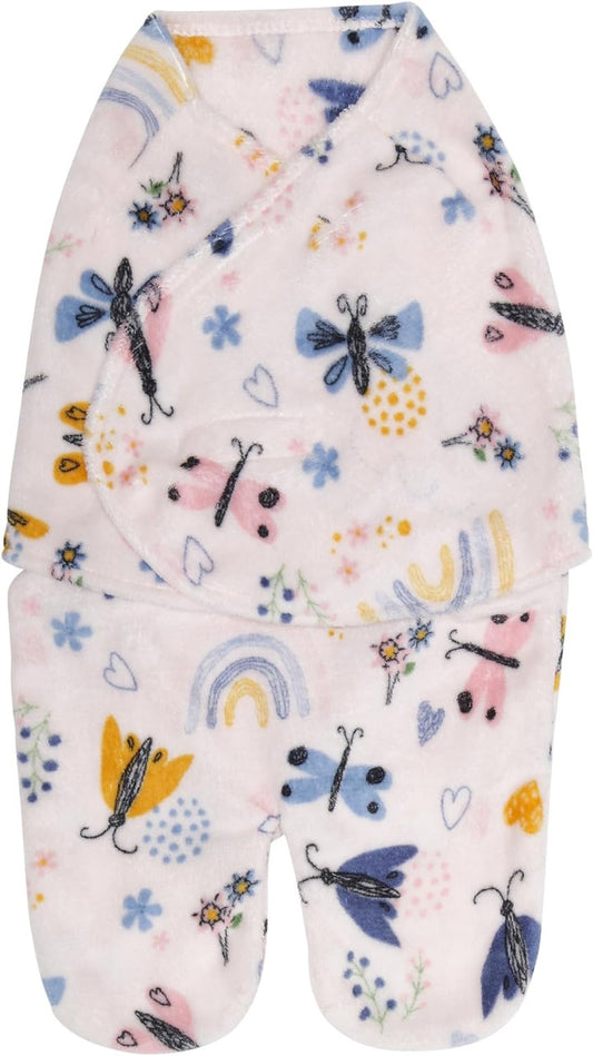 Baby Travel Swaddle Rainbow and Butterflies, Size 0-3 Months