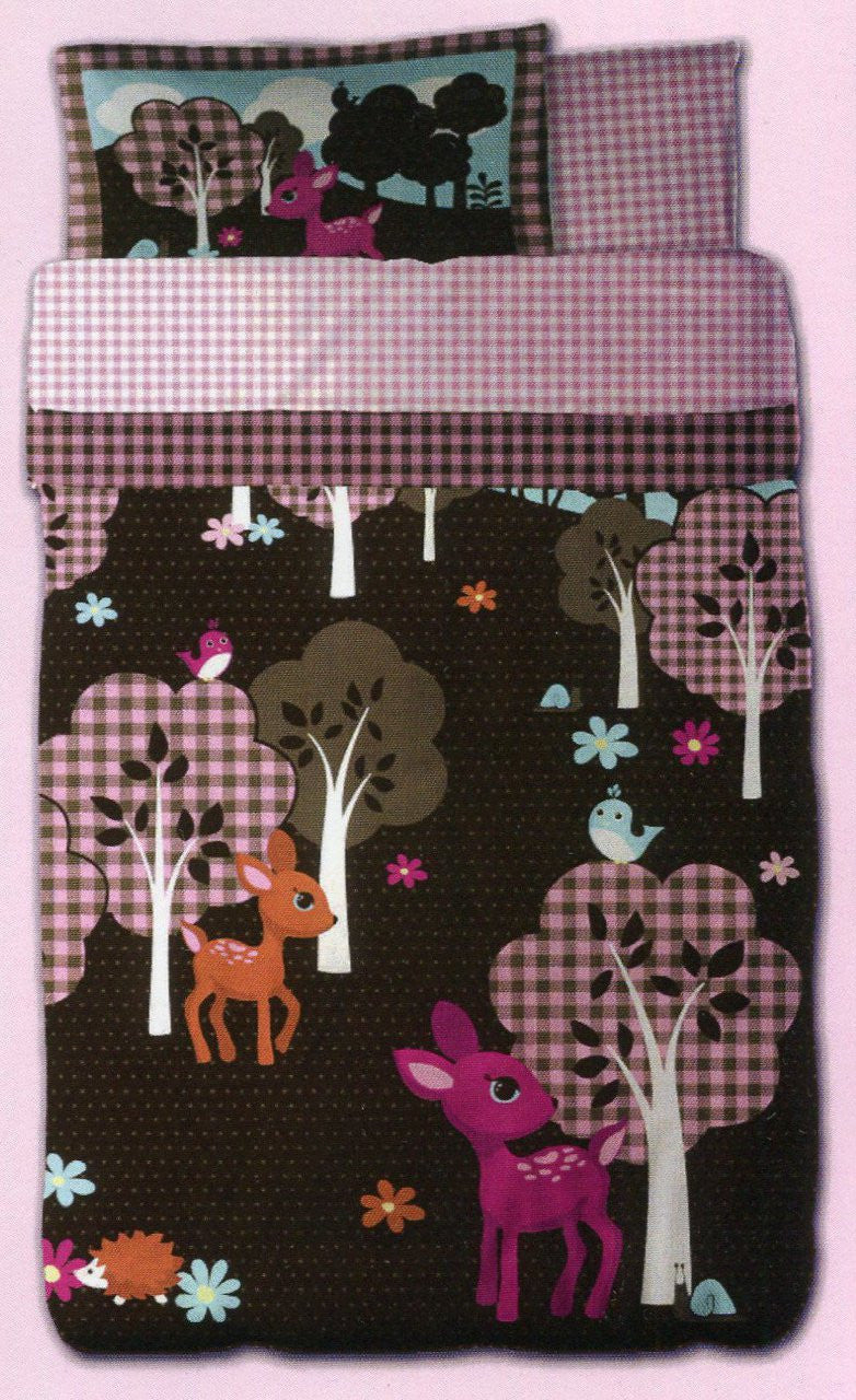 Just For Kids Girls Woodland Story 5pcs Twin Bed Set - Bed in a Bag