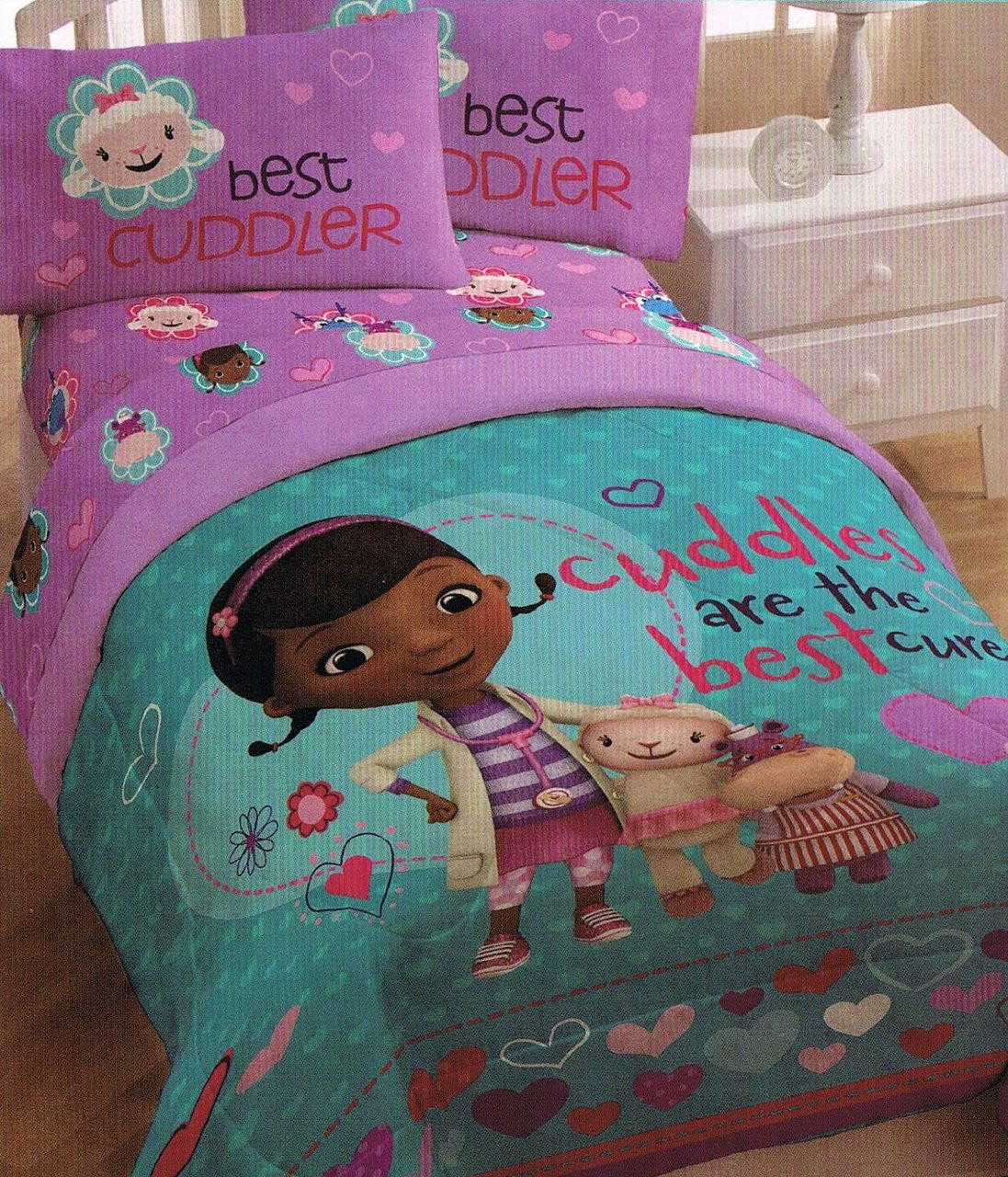Disney Doc Mcstuffins Cuddles Care MF Comforter, Twin/Full