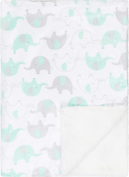 Everyday Kids Baby Blanket Green Elephant