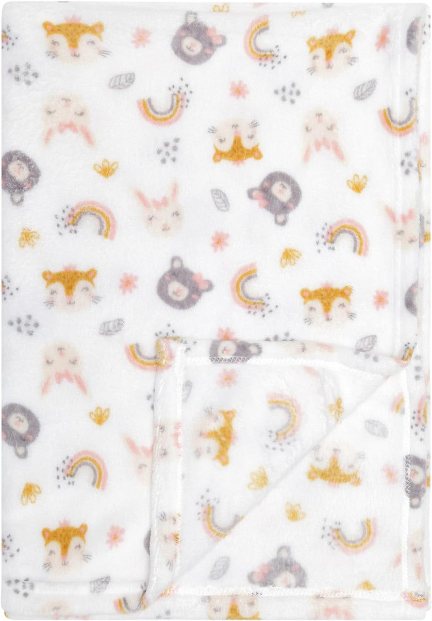 Baby Blanket Bears, Bunnies and Rainbows, 30"x 40"