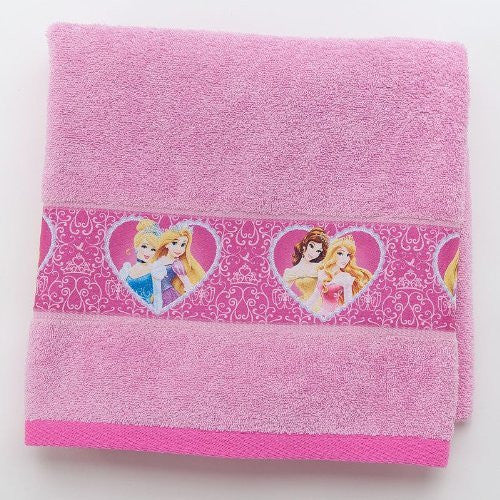 Disney Princess Bath Towel - Cinderella, Rapunzel, Belle, and Aurora