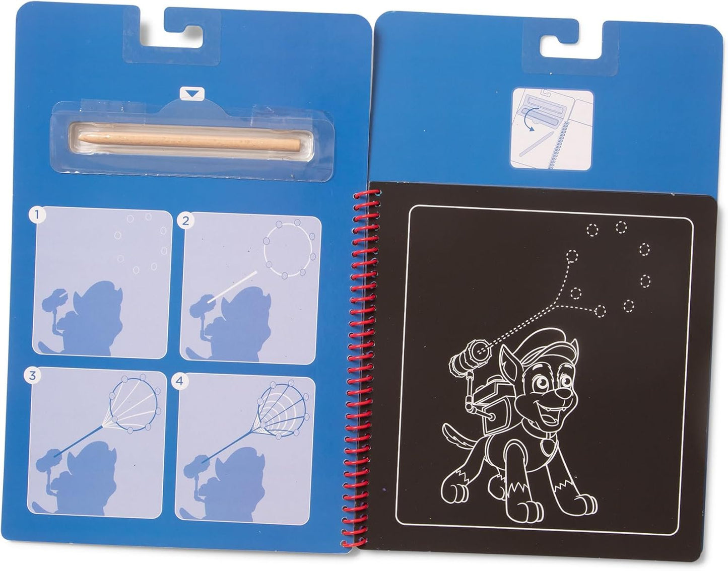 Melissa & Doug PAW Patrol Scratch Art Pad – Chase Color Reveal Travel Activity Pad for Kids
