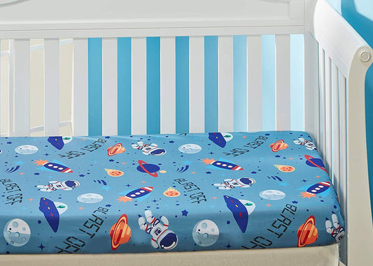 EVERYDAY KIDS Fitted Crib Sheet - Outerspace Adventures