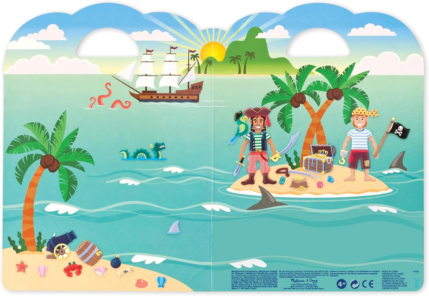 Melissa & Doug Puffy Sticker Activity Book – Pirates, 51 Reusable Stickers Travel Activity Book for Kids