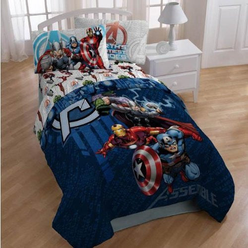 Marvel THE AVENGERS Twin Size 3 Pcs Sheet Set Hulk, Thor, Captain America & Iron Man