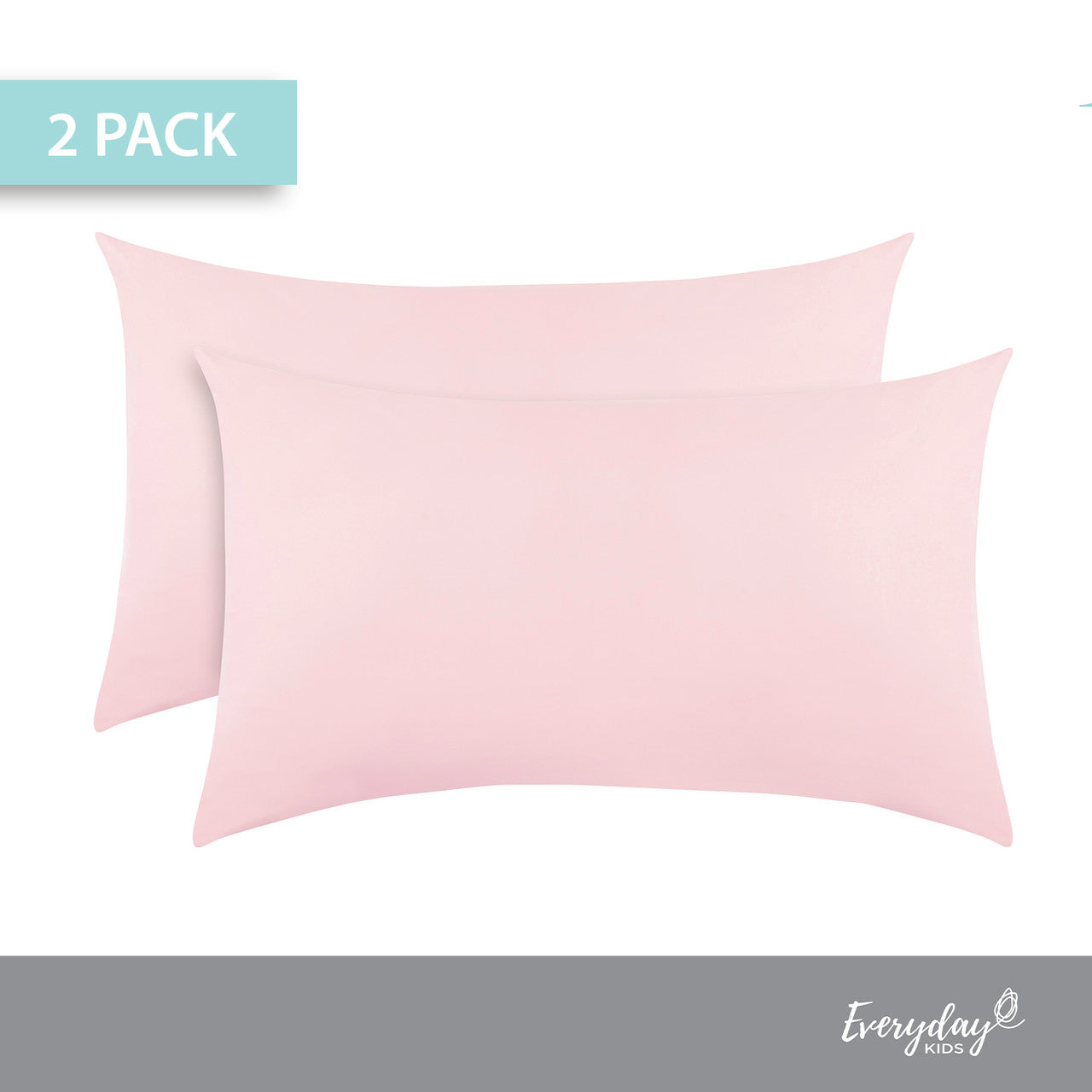 Everyday Kids 2-Pack Toddler Travel Pillowcases - Solid Pink