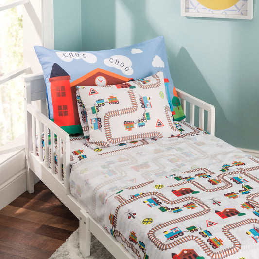 EVERYDAY KIDS 2-Pack Toddler Travel Pillowcases - Choo Choo Train