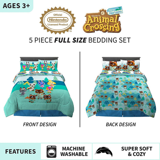 Animal Crossing 5 Pc Full Bed Set