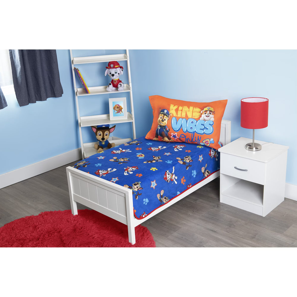 PAW Patrol Plush Toddler Blanket, 40x50 Chase & Marshall Allover Print Fleece Throw, Royal Blue