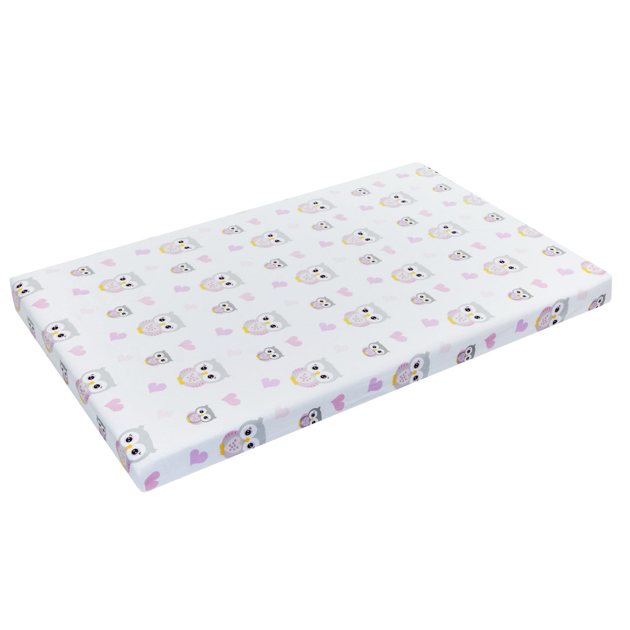 2 PK Portable Crib Sheet - Owls and Pink