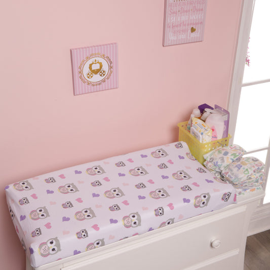 EVERYDAY KIDS 2 Pack Cotton Jersey Knit Changing Pad Cover - Owls/Stars