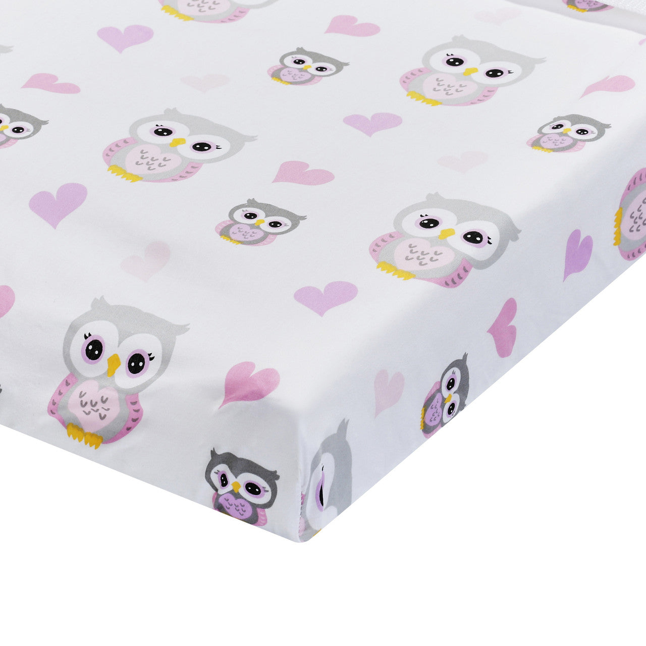2 PK Changing Pad Covers - Owls and Pink