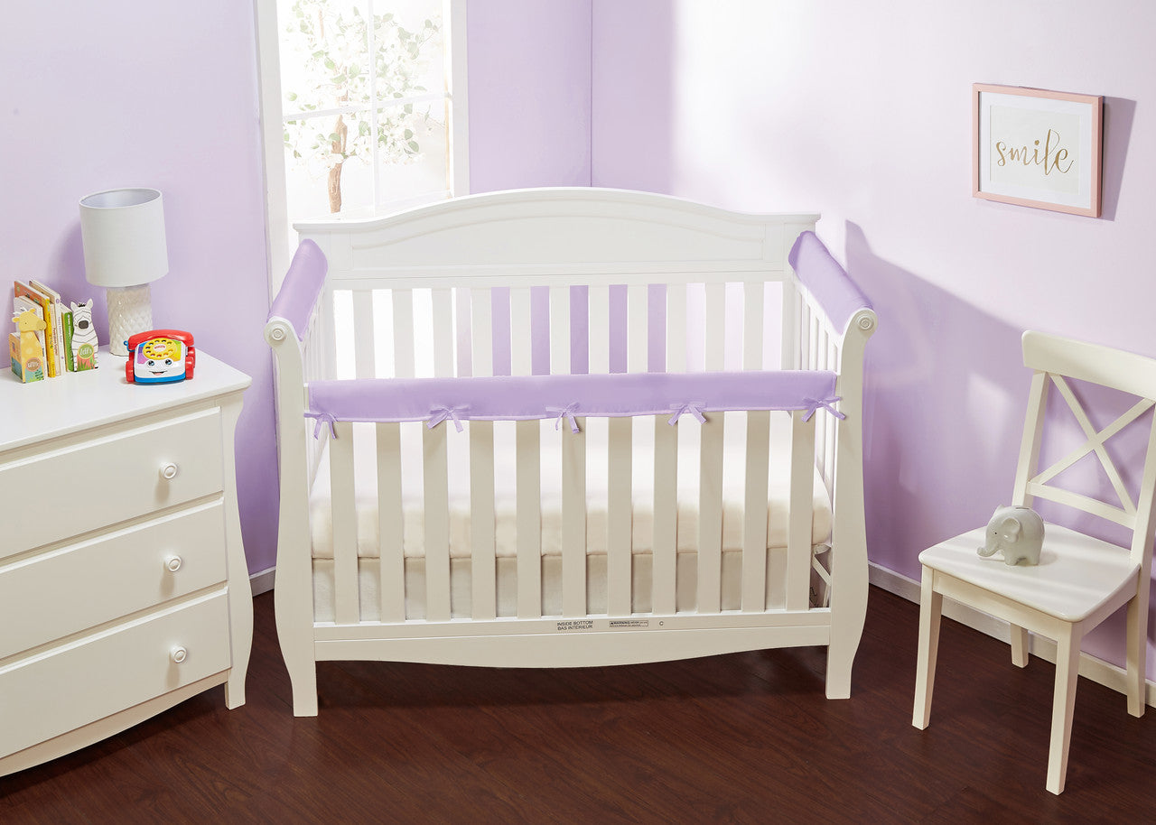 Everyday Kids 3-Piece Padded Baby Crib Rail Cover Set - Purple