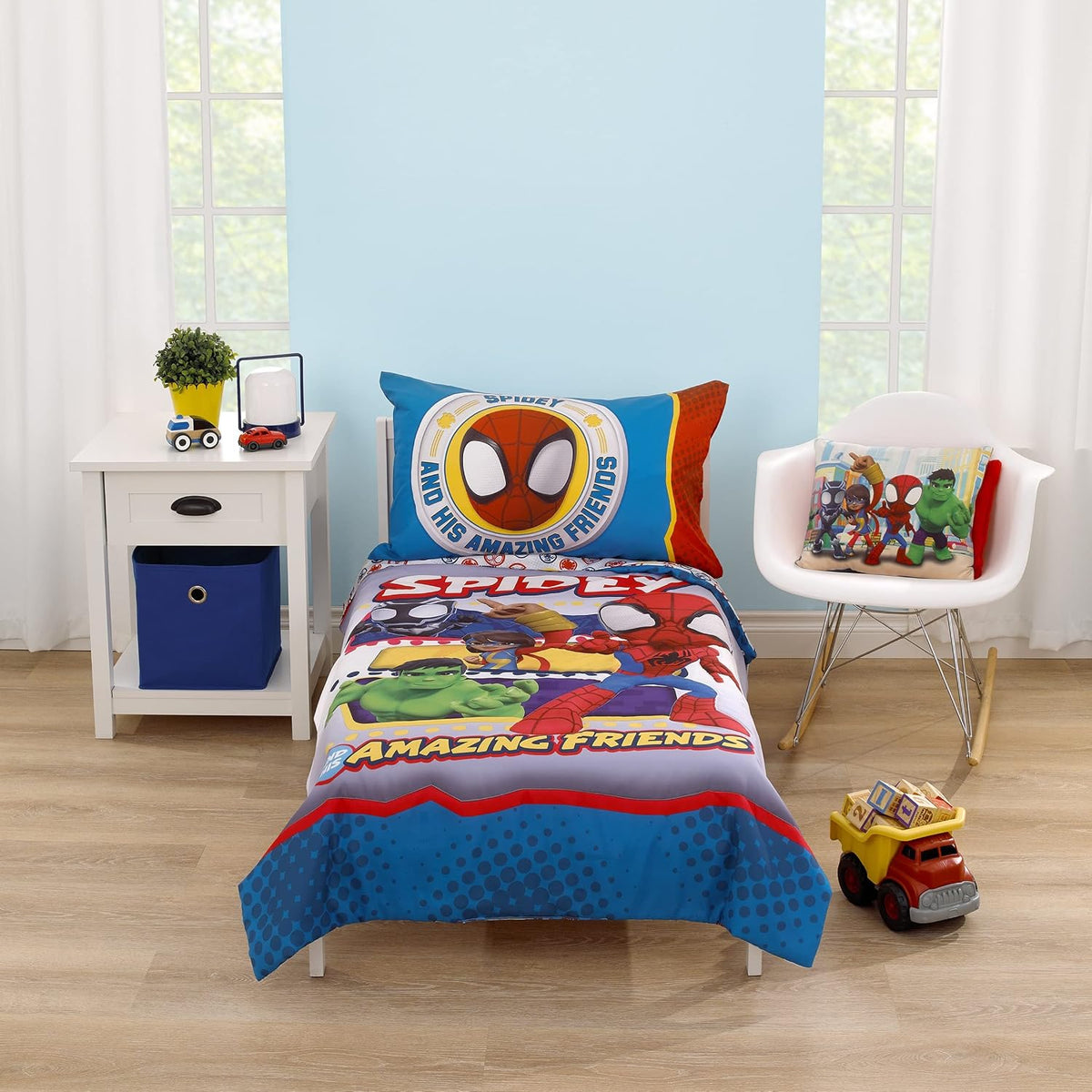 Marvel Avengers Super Soft Plush Toddler Blanket, 40x50 Spider-Man, Hulk, Black Panther & Captain Marvel Fleece Stroller & Crib Blanket, Multicolor