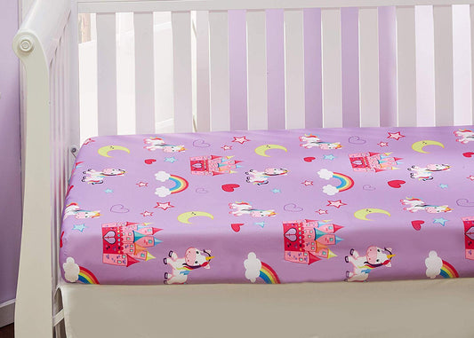 EVERYDAY KIDS 2 Pack Fitted Girls Crib Sheet - Unicorn/Hot Pink