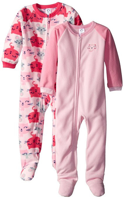 Gerber Baby-Girls Newborn 2 Pack Blanket Sleepers, Cat, 18 Months