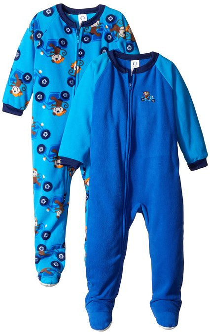 Gerber Little Boys' 2 Pack Blanket Sleepers, Monkey Motorcycle, 5T