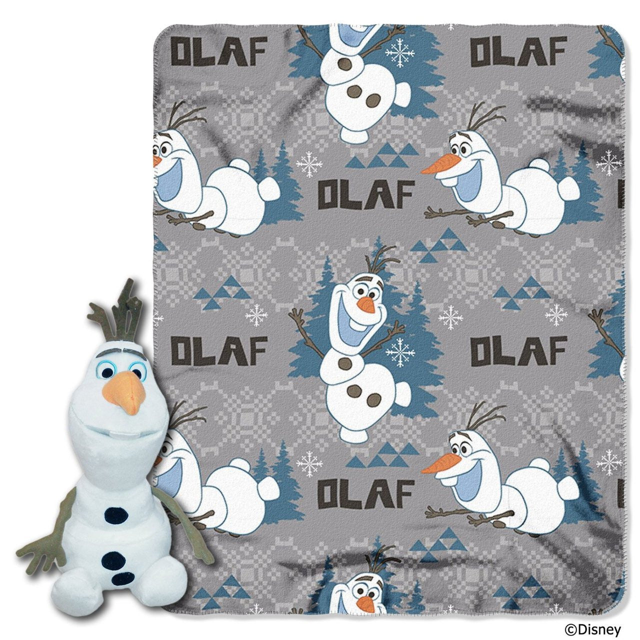 Disney's Frozen Olaf Character Plush and Fleece Throw Set