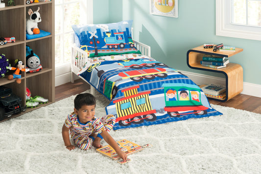 Everyday Kids 4 Piece Toddler Bedding Set - Choo Choo Train