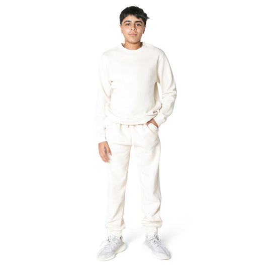EVERYDAY KIDS Boys Off-White Cotton Fleece Sweatpant Joggers with Pockets