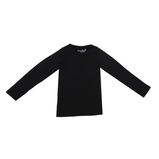 EVERYDAY KIDS Girls Black Thermal Top and Bottom Underwear Set