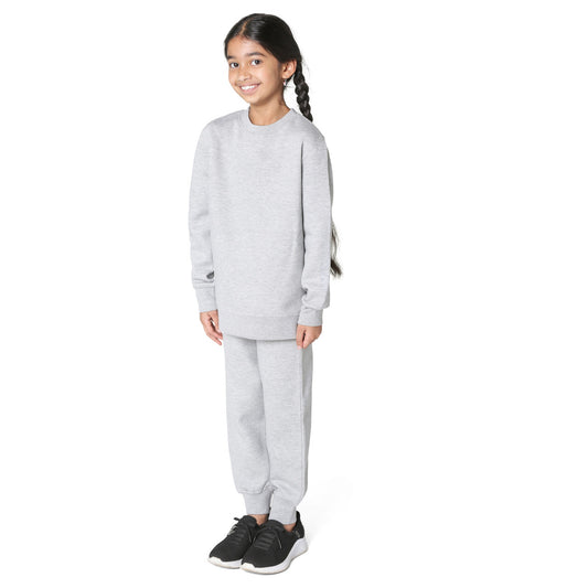 EVERYDAY KIDS Girls’ Fleece Heather Gray Crewneck Sweatshirt