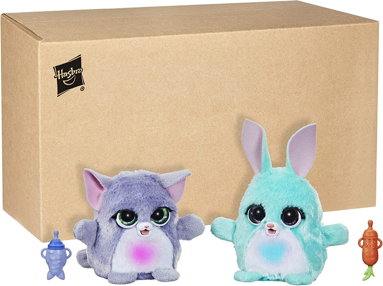 FurReal Fuzzalots Kitty and Bunny Color Change Interactive Feeding Toy