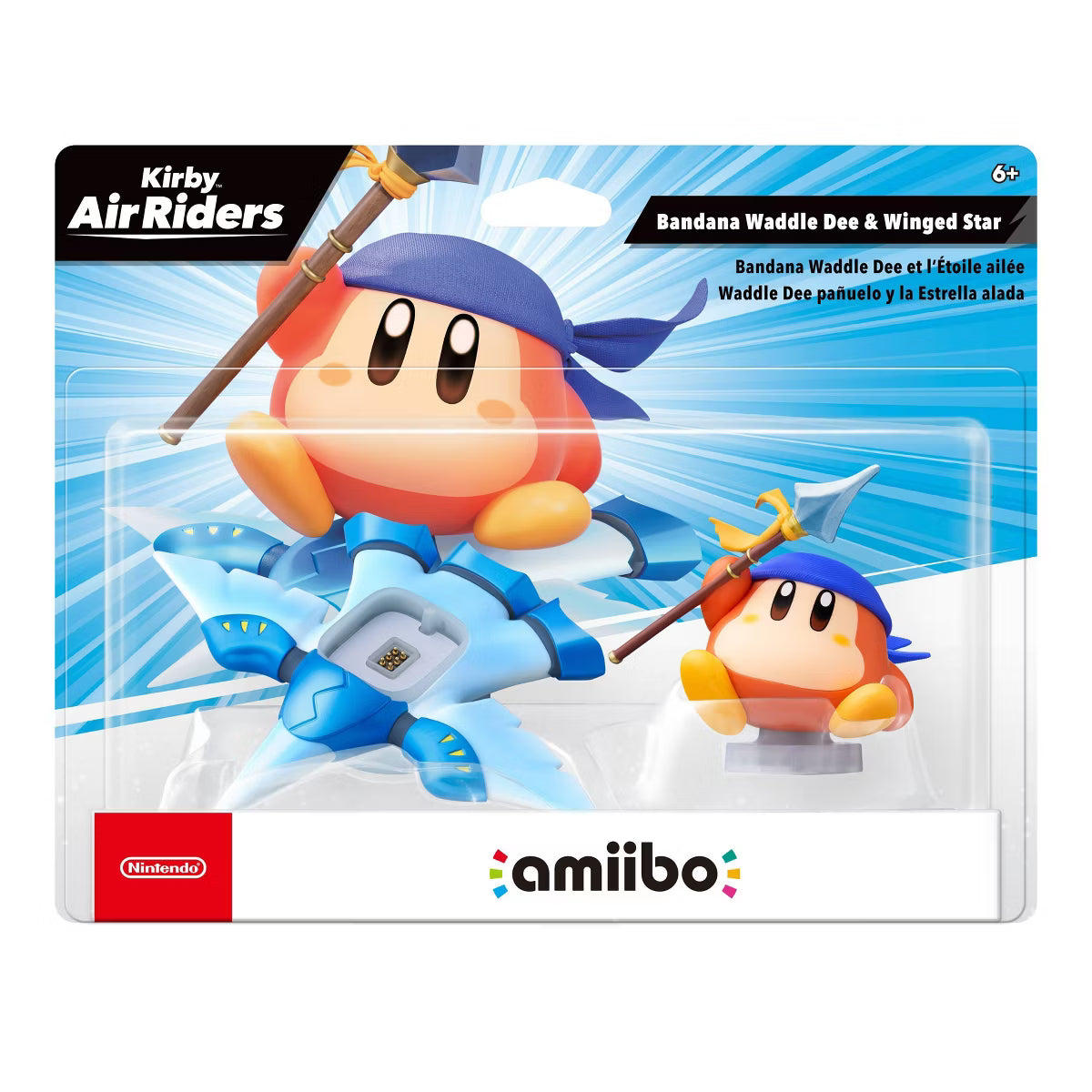 Nintendo amiibo Bandana Waddle Dee & Winged Star Figure Set, Kirby Air Riders Official NFC Character Figure for Nintendo Switch, Blue and Orange