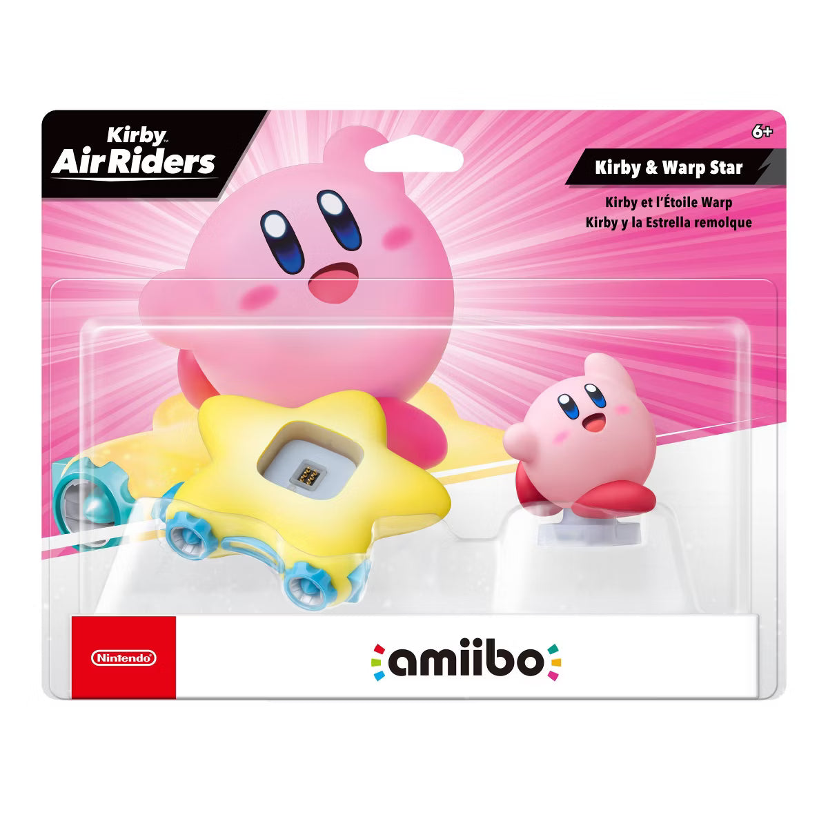 Nintendo amiibo Kirby & Warp Star Figure, Kirby Air Riders Official NFC Character Figure Set for Nintendo Switch, Pink and Yellow