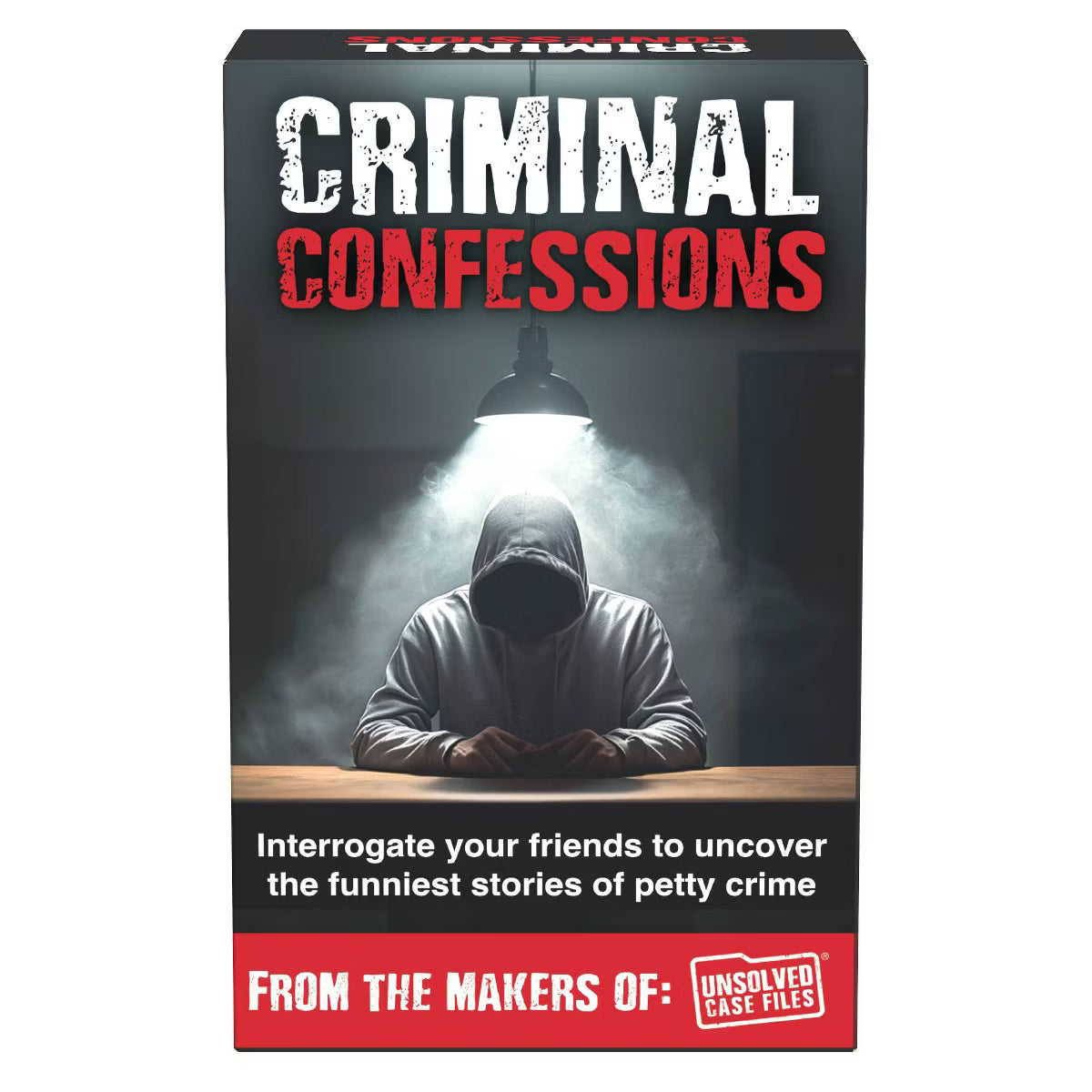 Criminal Confessions Card Game by Unsolved Case Files, Interrogate Your Friends Adult & Teen Party Game of Petty Crimes, Ages 14+, 2-10 Players
