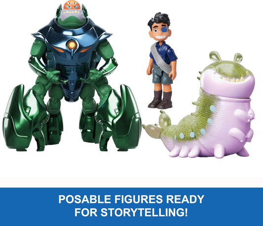 Mattel Disney and Pixar Elio Storyteller 3-Pack Action Figures, Elio, Ambassador Grigon & Glordon Posable Movie Toys, 4-Inch Scale