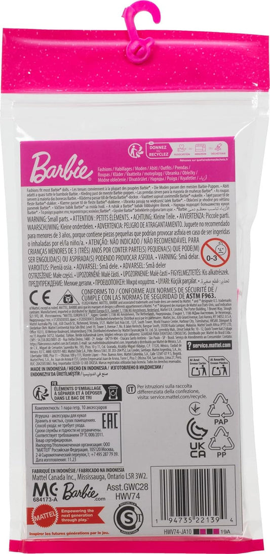 Barbie Doll Accessories with 1980s Retro Theme, Neon Styling Pieces