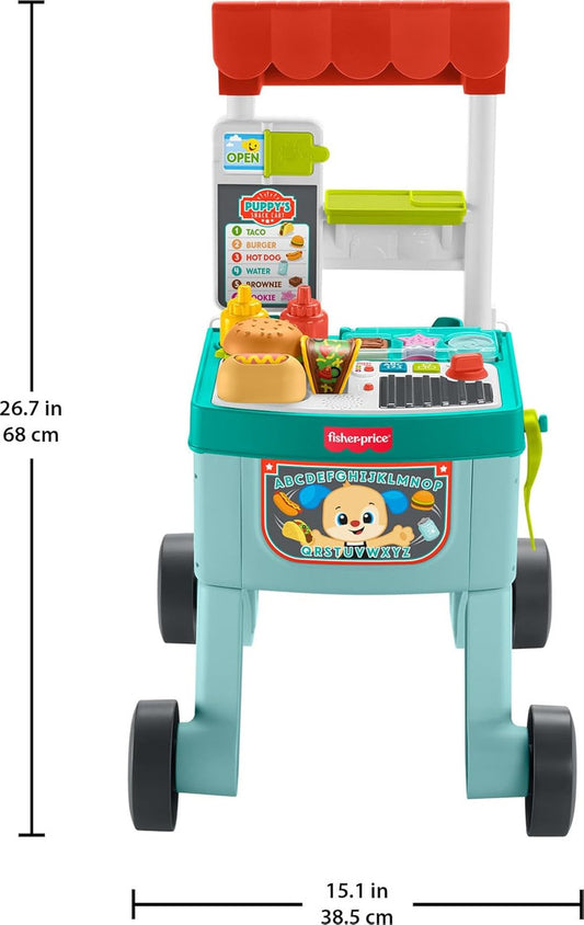 Fisher-Price Baby Push Toy 4-in-1 Snack Cart Walker Learning Activity