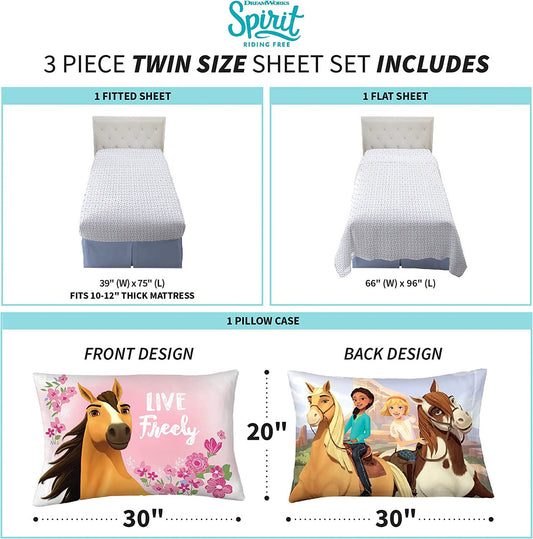 Spirit Live Freely Twin Sheet Set