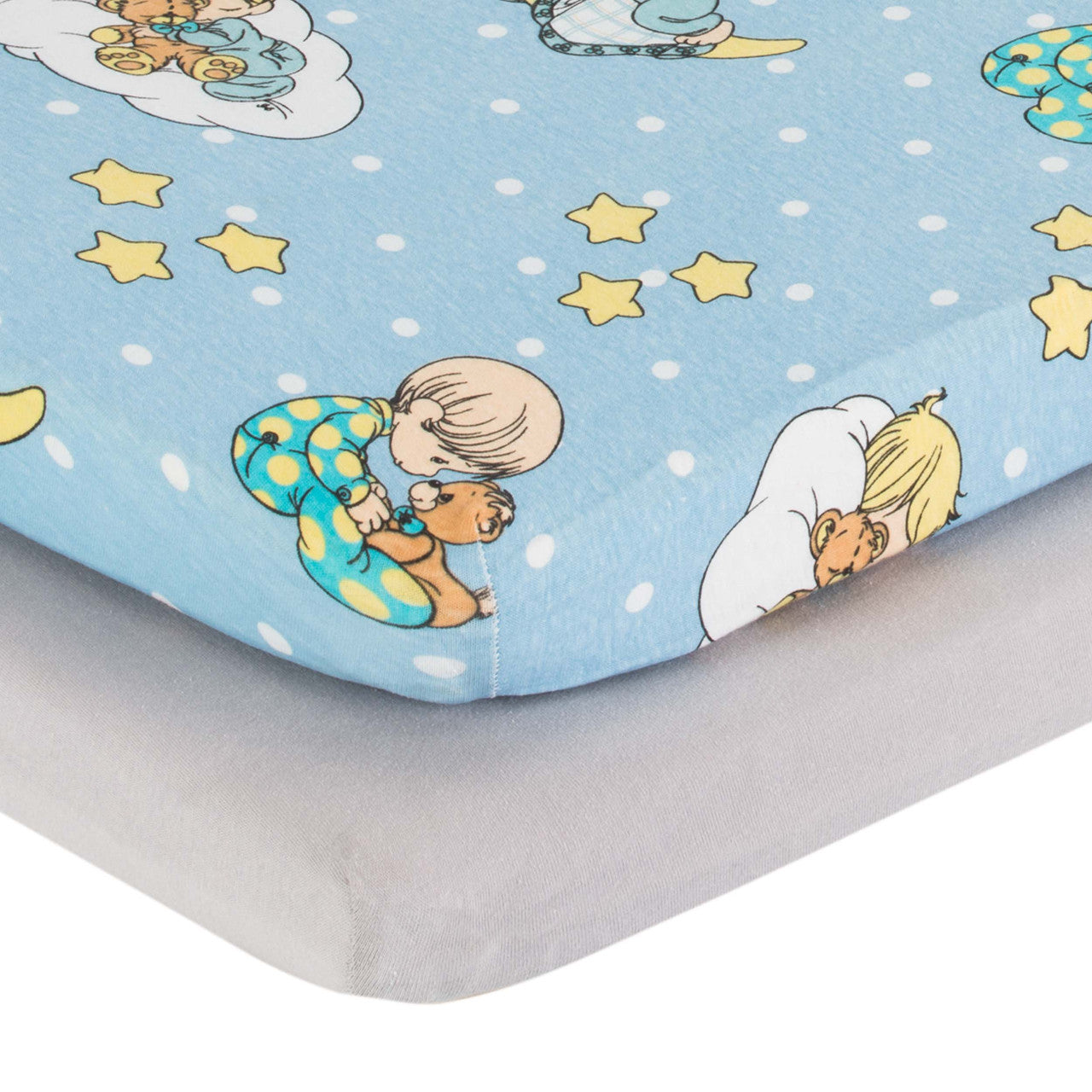 EVERYDAY KIDS 2 Pack Cradle Sheet Set - Precious Moments Boys