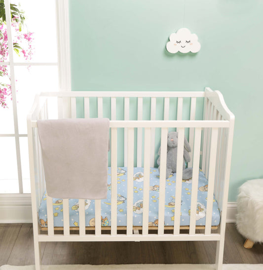 EVERYDAY KIDS 2 Pack n Play and Portable Crib Mattress Sheets - Precious Moments Boys