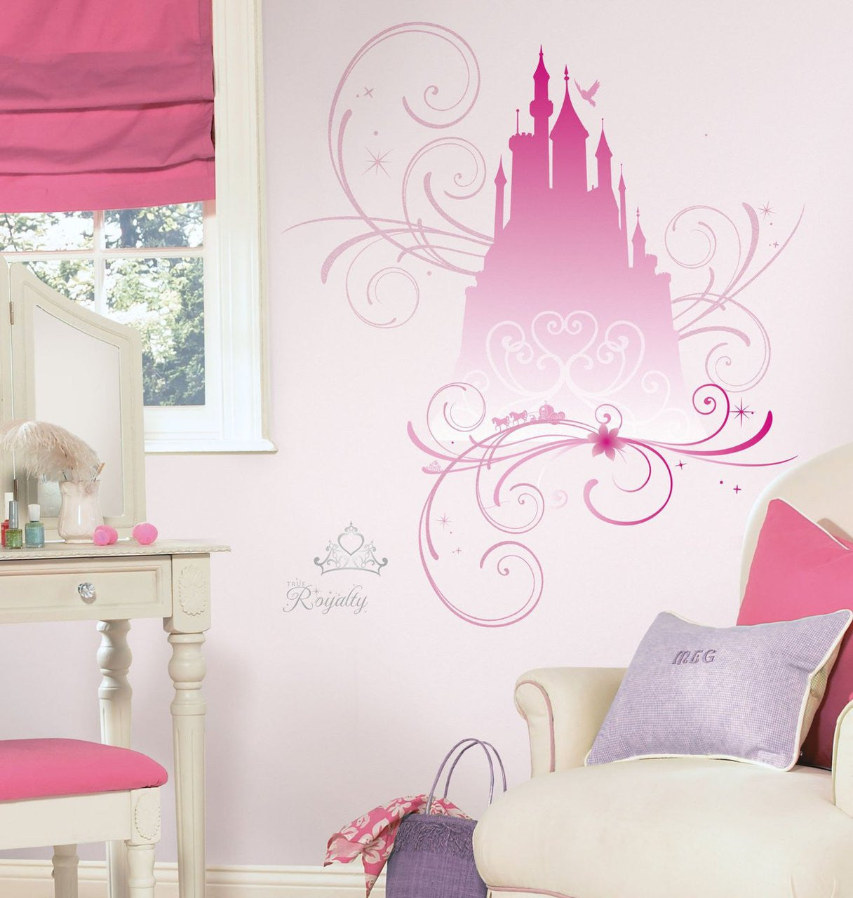 Roommates Disney Princess Scroll Castle Peel And Stick Giant Wall Decals, 1-Pack