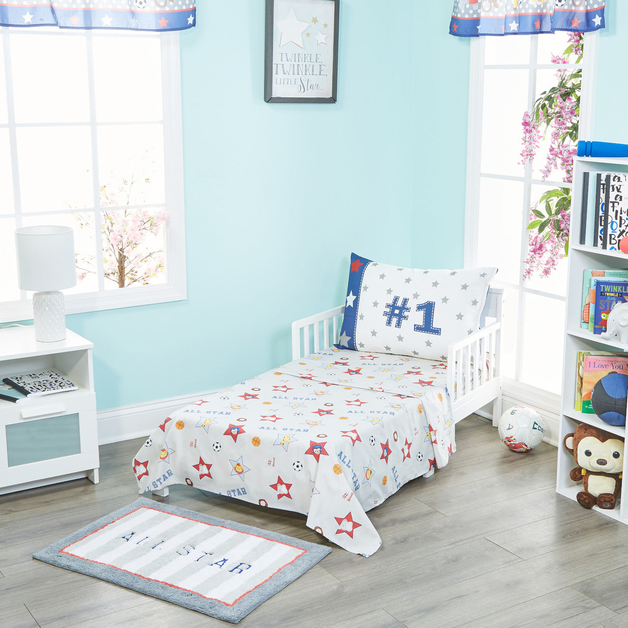 EVERYDAY KIDS 3-Piece Toddler Sheet Set - Jungle Sports