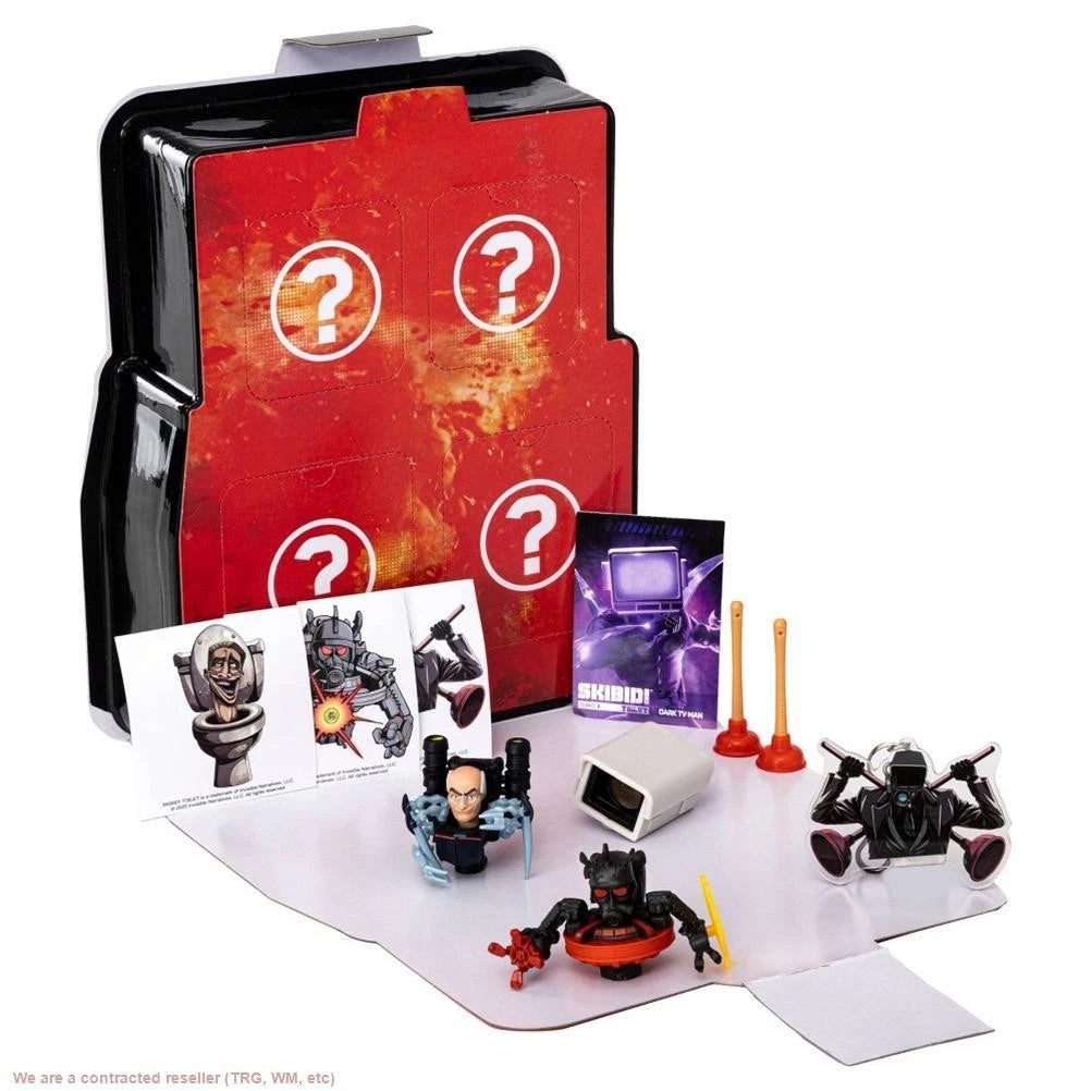 Skibidi Toilet Mystery Box Playset, 10 Surprise Collectibles Inside with Mini Figures, View Finder, Clip-On & Accessories, Ages 13+