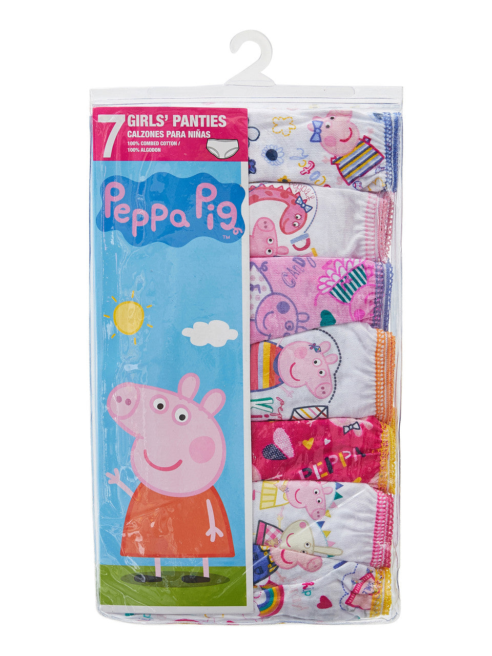 Peppa Pig Girls 7-Pack Panties – 100% Cotton Character Underwear Set